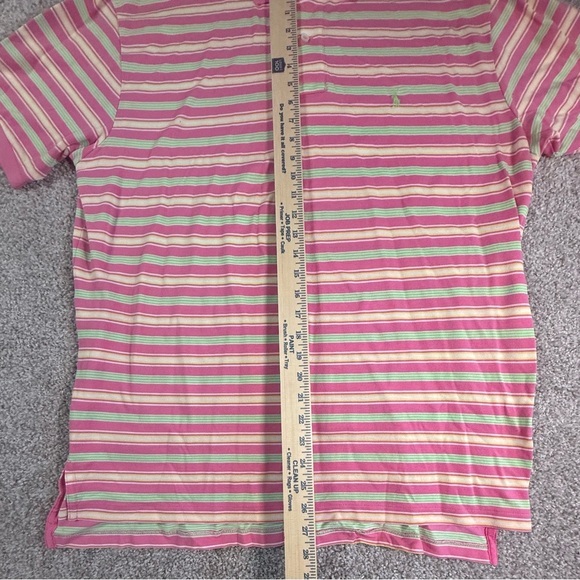 Men’s Polo Ralph Lauren Bright Pink Striped Short Sleeve Polo Shirt – Size XL - Picture 3 of 6